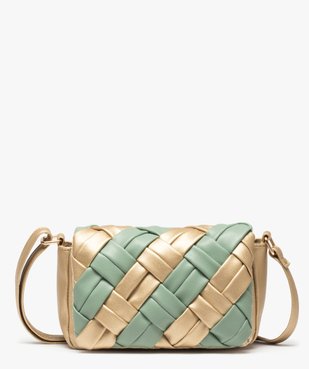 Sac bandoulière femme à rabat tressé bicolore vue1 - GEMO (ACCESS) - GEMO