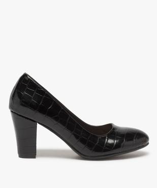 Escarpins femme à talon moyen et bout rond aspect verni vue1 - GEMO(URBAIN) - GEMO