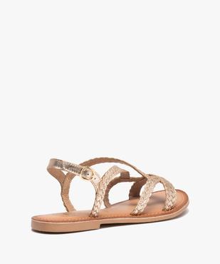 Sandales femme plates à brides tressées en cuir - Tanéo vue4 - TANEO - GEMO