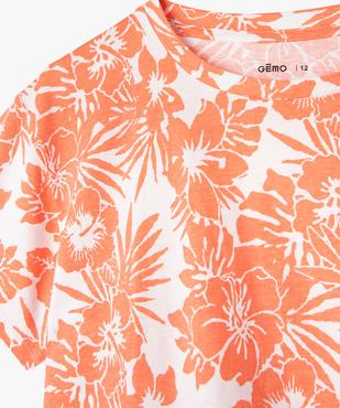 Tee-shirt manches courtes à motifs fleuris fille vue2 - GEMO (JUNIOR) - GEMO