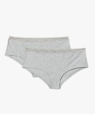 Shorty en coton stretch avec taille en dentelle femme grande taille (lot de 2) vue4 - GEMO 4G FEMME - GEMO
