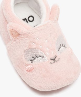 Chaussons de naissance bébé fille en velours uni en forme de chat vue6 - GEMO 4G BEBE - GEMO