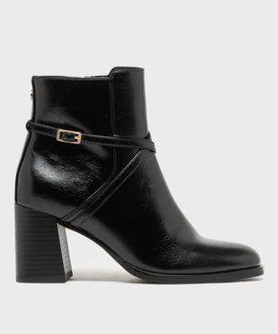 Boots à vernis mat, bout carré et talon trapèze femme - LuluCastagnette vue1 - LULUCASTAGNETTE - GEMO