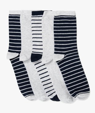 Chaussettes garçon  rayées à tige haute (lot de 5) vue1 - GEMO (ENFANT) - GEMO