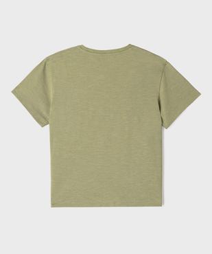 Tee-shirt manches courtes en jersey de coton flammé avec petite broderie garçon vue3 - GEMO 4G GARCON - GEMO