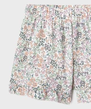 Pyjashort 2 pièces à motifs fleurs bébé fille vue3 - GEMO 4G BEBE - GEMO