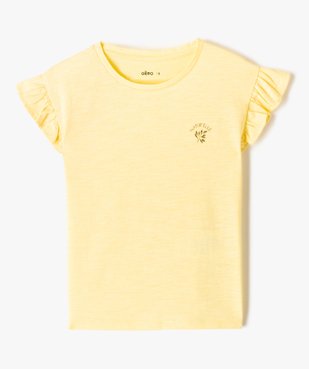 Tee-shirt fille à manches courtes avec volants vue1 - GEMO (ENFANT) - GEMO