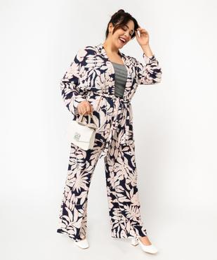 Veste kimono ample en viscose fleurie femme grande taille vue5 - GEMO (G TAILLE) - GEMO