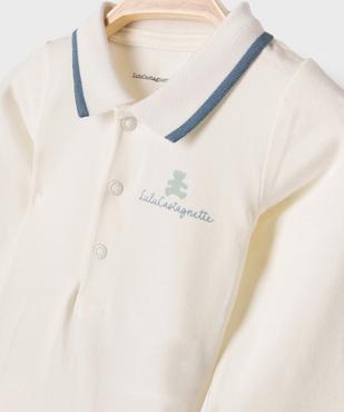 Body à manches longues avec col polo bébé garçon - LuluCastagnette vue3 - LULU CASTAGNETTE GEMO FOR GOOD - GEMO