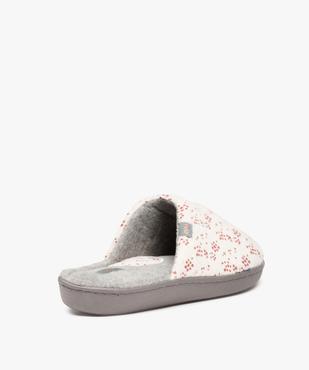 Chaussons femme mules plates en velours imprimé – Dim vue4 - DIM - GEMO
