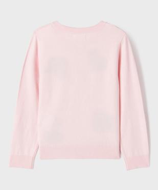 Gilet à col rond avec motifs chats fille vue3 - GEMO 4G FILLE - GEMO