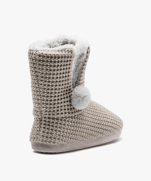 Chaussons femme boots dessus maille et intérieur fourré vue4 - GEMO(HOMWR FEM) - GEMO