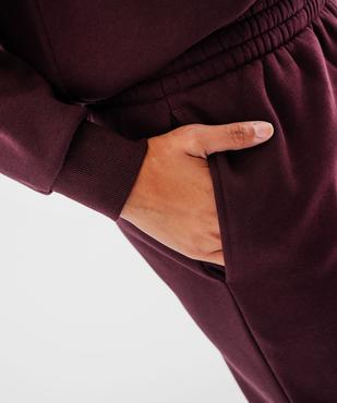 Pantalon de jogging en molleton uni à taille élastiquée femme vue2 - GEMO 4G FEMME - GEMO