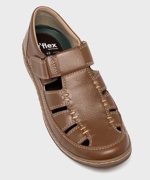 Sandales confort à bouts fermés dessus et semelle intérieure cuir homme vue5 - G'FLEX - GEMO