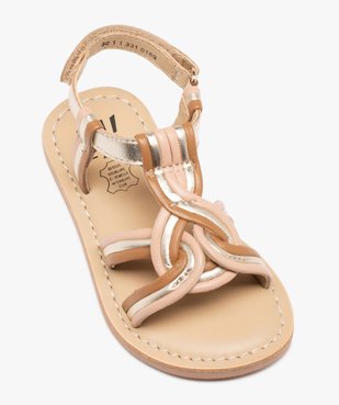 Sandales bébé fille en cuir à brides tressées effet métallisé - NA! vue5 - NA! - GEMO