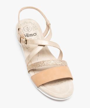 Sandales femme plates à brides brillantes et semelle bicolore vue5 - GEMO (CASUAL) - GEMO