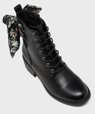 Boots à lacets et zip avec foulard sur la tige femme - Emilia Rosa vue5 - EMILIA ROSA - GEMO