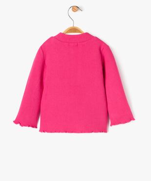 Tee-shirt manches longues en maille épaisse à col montant bébé fille vue3 - GEMO(BEBE DEBT) - GEMO