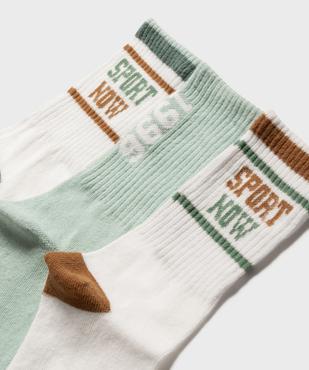 Chaussettes de sport avec inscriptions garçon (lot de 3) vue2 - GEMO 4G GARCON - GEMO
