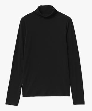 Tee-shirt à manches longues et col roulé en maille côtelée femme vue4 - GEMO 4G FEMME - GEMO