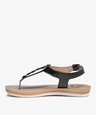 Sandales femme métallisées à bride entre-doigts tressée vue3 - GEMO (CASUAL) - GEMO