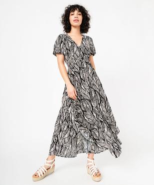 Robe imprimée à manches courtes bas ample femme vue1 - GEMO(FEMME PAP) - GEMO