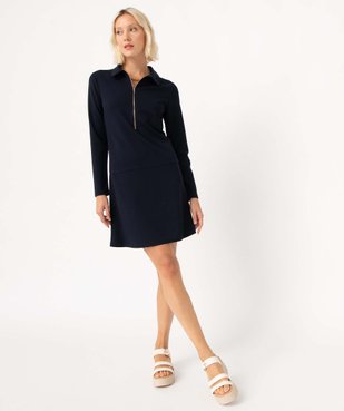 Robe femme en maille avec col chemise et zip vue1 - GEMO(FEMME PAP) - GEMO