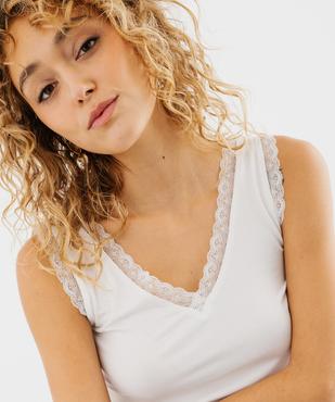 Débardeur avec col V en dentelle femme vue9 - GEMO 4G FEMME - GEMO
