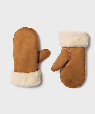 Moufles en suédine avec doublure fourrure imitation fille vue1 - GEMO (ENFANT) - GEMO