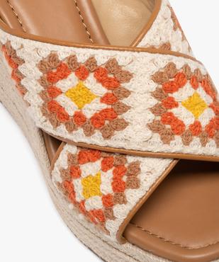 Mules à talon compensé et larges brides en crochet femme vue6 - FOLLOW ME - GEMO