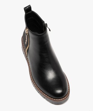 Boots femme à semelle plateforme crantée et à zip fantaisie vue12 - GEMO (CASUAL) - GEMO