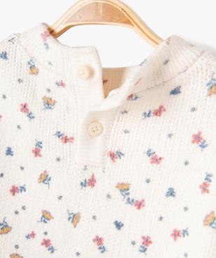Pull grosse maille fleuri bébé fille vue2 - LULUCASTAGNETTE - GEMO