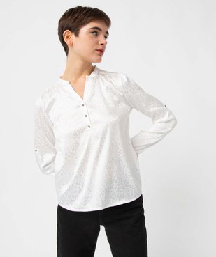 Blouse femme satinée avec manches retroussables vue5 - GEMO(FEMME PAP) - GEMO