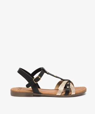 Sandales fille à brides bicolores et clous métalliques vue1 - GEMO (ENFANT) - GEMO