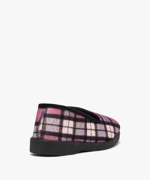 Chaussons femme pantoufles à carreaux intérieur en laine vue4 - GEMO(HOMWR FEM) - GEMO