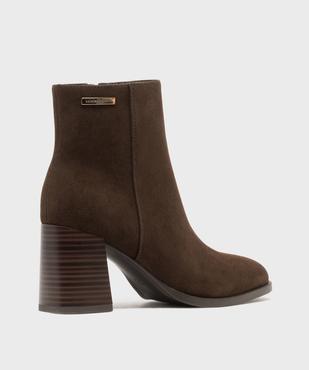 Boots à talon haut et bout carré en suédine femme - LuluCastagnette vue4 - LULUCASTAGNETTE - GEMO