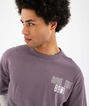 Tee-shirt manches longues effet 2 en 1 homme vue2 - GEMO (HOMME) - GEMO