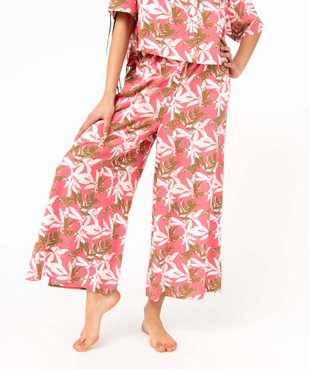 Pantalon de pyjama fluide imprimé femme vue2 - GEMO 4G FEMME - GEMO