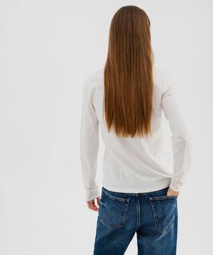 Tee-shirt manches longues et col V uni femme vue4 - GEMO 4G FEMME - GEMO