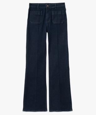 Jean flare taille haute en denim extensible femme vue4 - GEMO(FEMME PAP) - GEMO