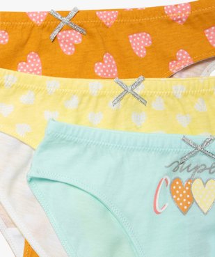 Culottes fille imprimées avec nœud pailleté (lot de 3) vue2 - GEMO 4G FILLE - GEMO