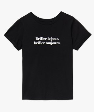 Tee-shirt femme à manches courtes avec message vue4 - GEMO(FEMME PAP) - GEMO