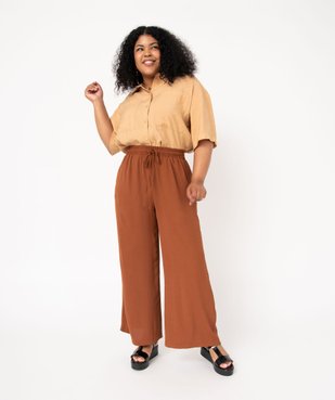 Pantalon ample avec ceinture élastique femme grande taille vue1 - GEMO (G TAILLE) - GEMO