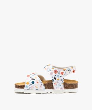 Sandales bébé fille à double scratch et à motif fleuri vue3 - GEMO 4G BEBE - GEMO