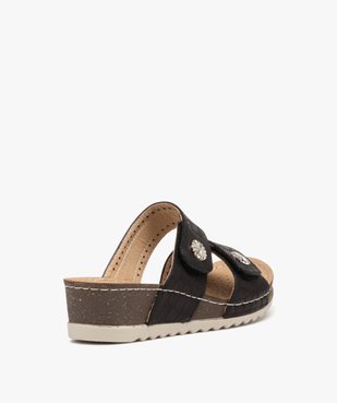 Mules femme confort à talon compensé et brides fantaisie vue4 - SANS MARQUE - GEMO