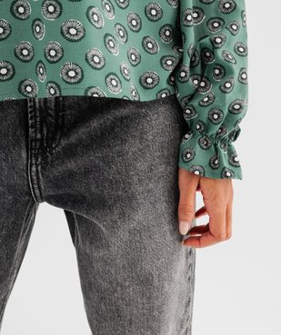Blouse imprimée à col V et poignets froncés femme vue4 - GEMO 4G FEMME - GEMO