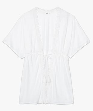Kimono de plage femme avec liseré en dentelle vue4 - GEMO (PLAGE) - GEMO