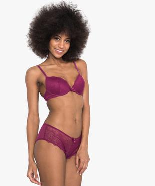 Soutien-gorge à bonnets coqués en dentelle vue3 - GEMO(HOMWR FEM) - GEMO