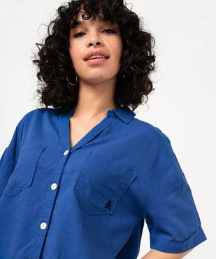 Chemise manches courtes ample et courte femme - LuluCastagnette vue2 - LULUCASTAGNETTE - GEMO