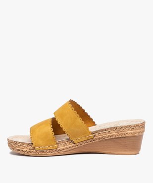 Mules femme confort à brides dentelées unies vue3 - GEMO (CONFORT) - GEMO